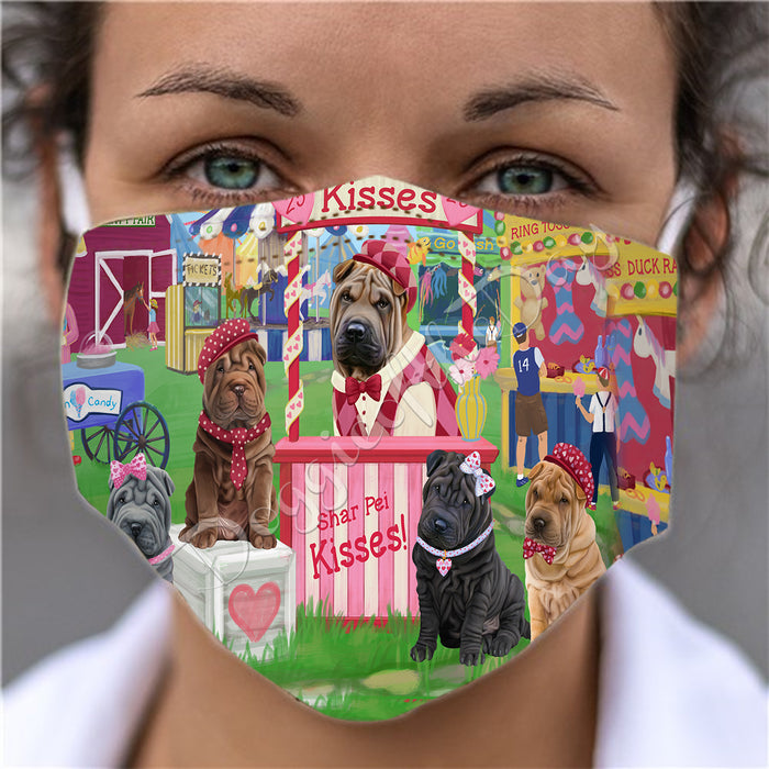 Carnival Kissing Booth Shar Pei Dogs Face Mask FM48079