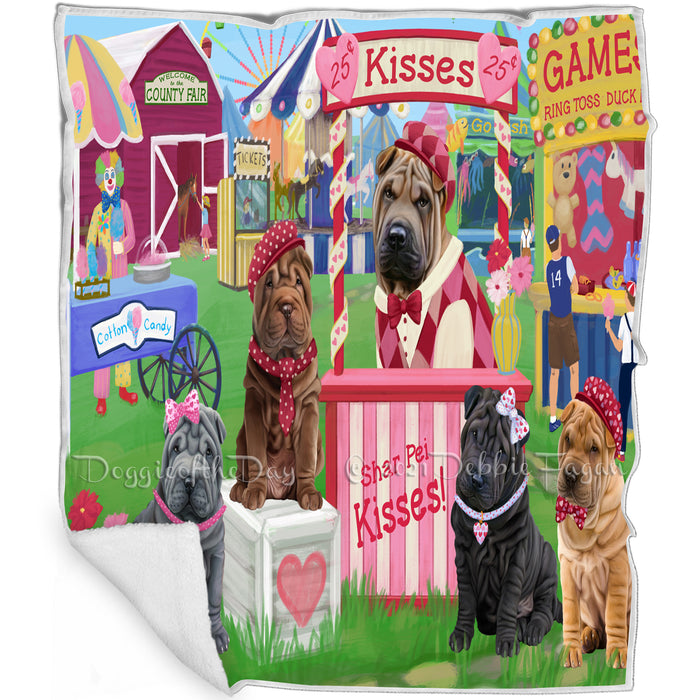 Carnival Kissing Booth Shar Peis Dog Blanket BLNKT122736