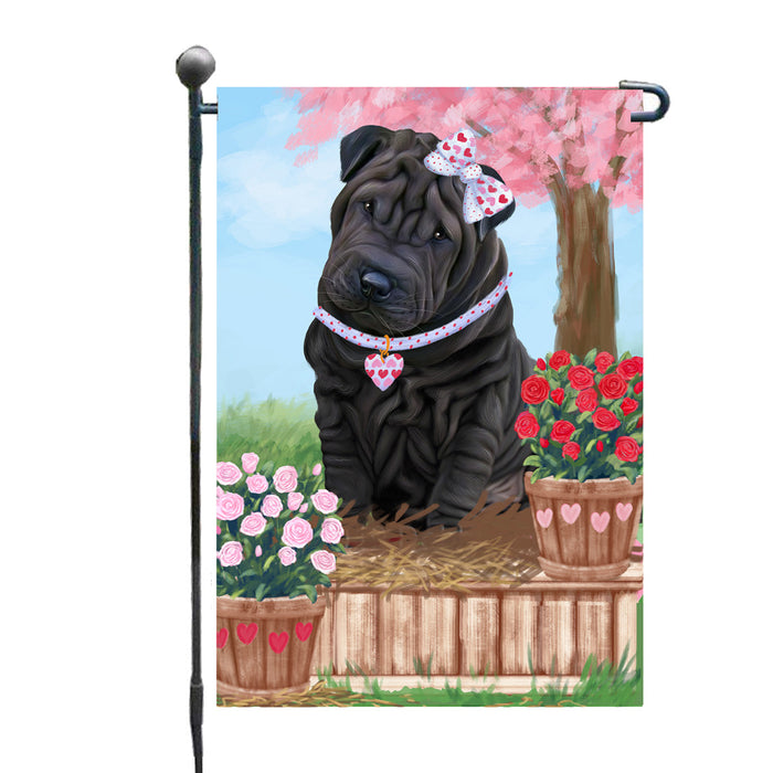 Personalized Rosie 25 Cent Kisses Shar Pei Dog Custom Garden Flag GFLG64788