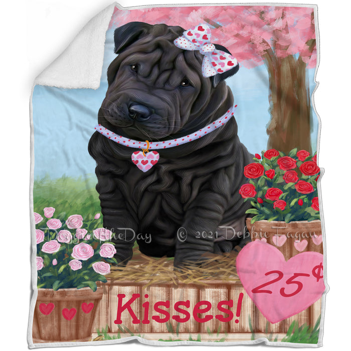 Rosie 25 Cent Kisses Shar Pei Dog Blanket BLNKT123636