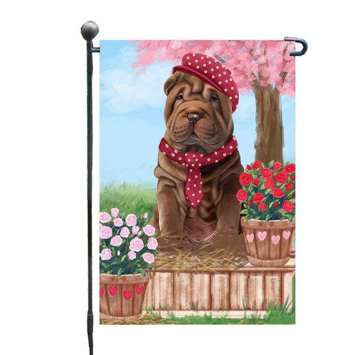 Personalized Rosie 25 Cent Kisses Shar Pei Dog Custom Garden Flag GFLG64789