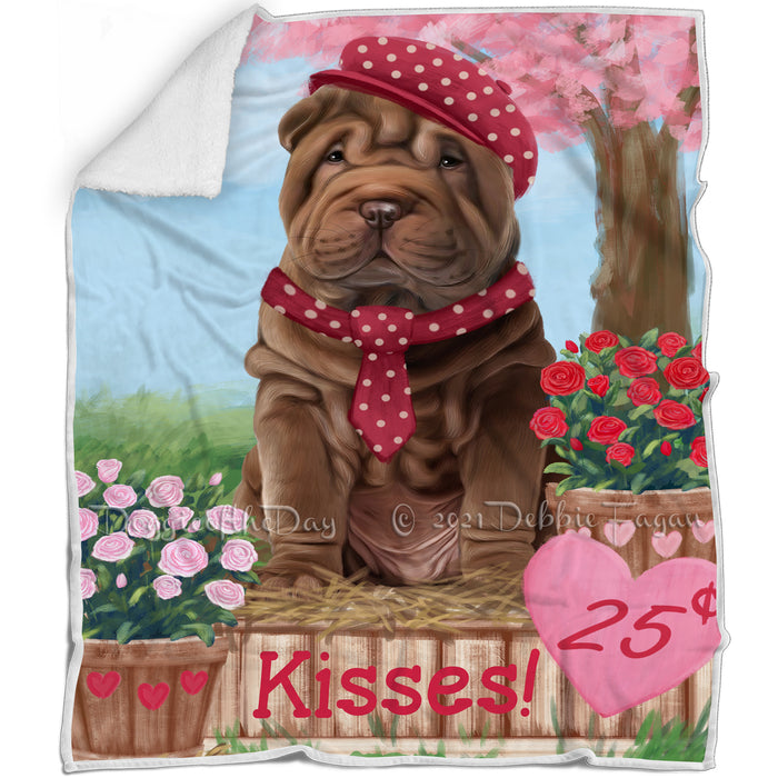 Rosie 25 Cent Kisses Shar Pei Dog Blanket BLNKT123645