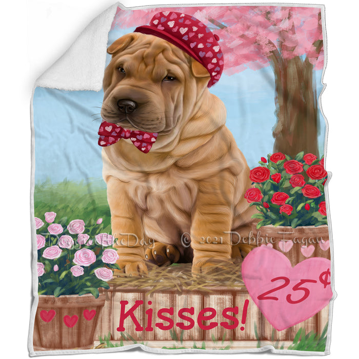 Rosie 25 Cent Kisses Shar Pei Dog Blanket BLNKT123654