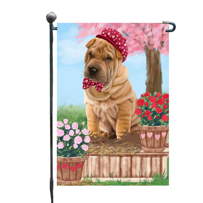 Personalized Rosie 25 Cent Kisses Shar Pei Dog Custom Garden Flag GFLG64790