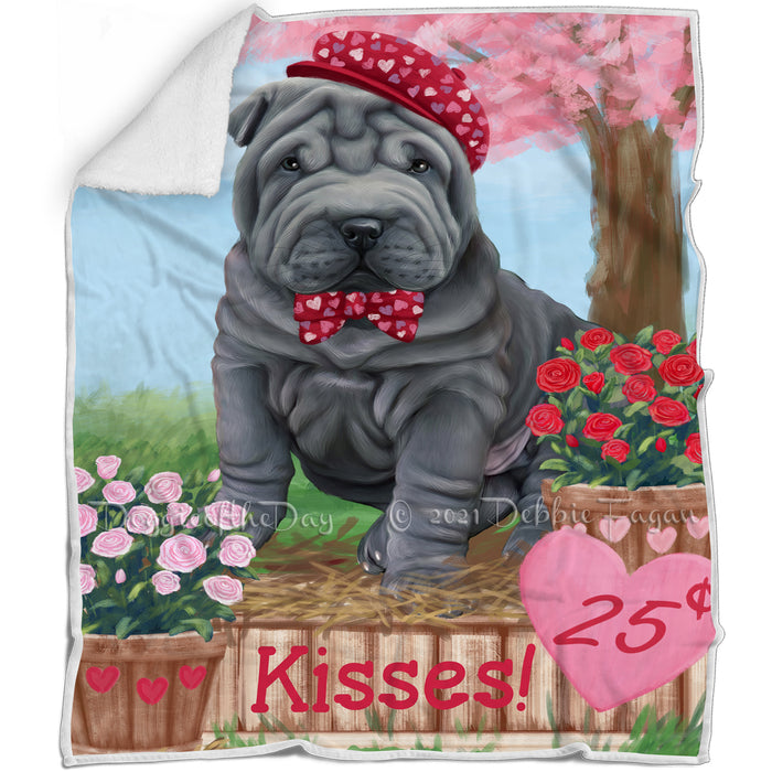 Rosie 25 Cent Kisses Shar Pei Dog Blanket BLNKT123663
