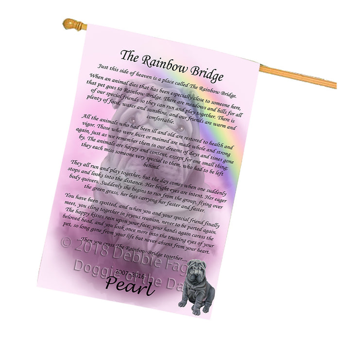 Rainbow Bridge Shar Pei Dog House Flag FLG56395