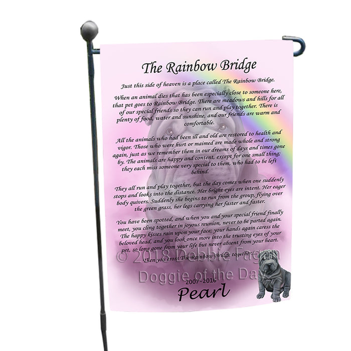 Rainbow Bridge Shar Pei Dog Garden Flag GFLG56259