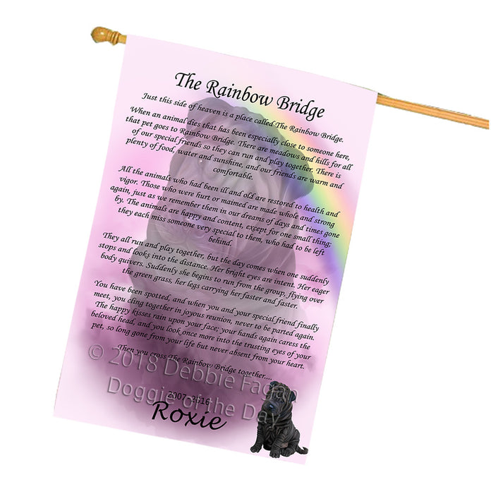 Rainbow Bridge Shar Pei Dog House Flag FLG56397