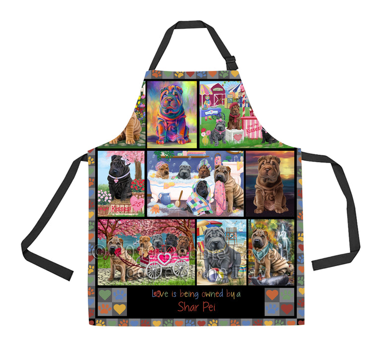 Love is Being Owned Shar Pei Dog Grey Apron