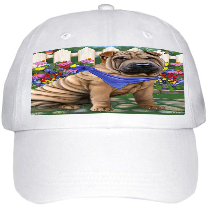 Spring Floral Shar Pei Dog Ball Hat Cap HAT59742