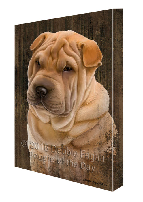 Rustic Shar Pei Dog Canvas Print Wall Art Décor CVS70559