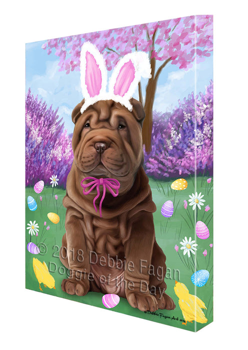 Shar Pei Dog Easter Holiday Canvas Wall Art CVS60114