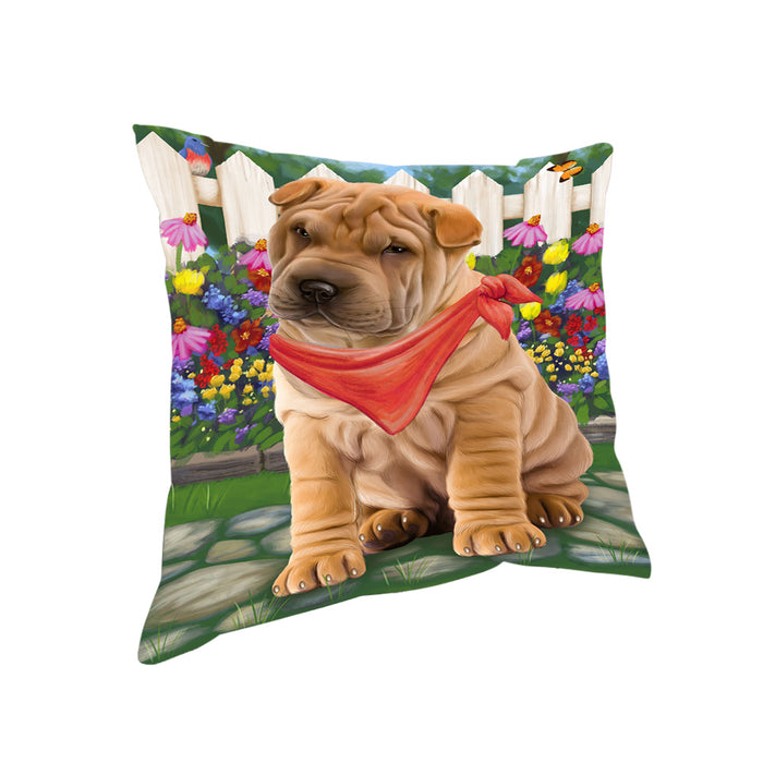 Spring Floral Shar Pei Dog Pillow PIL56472
