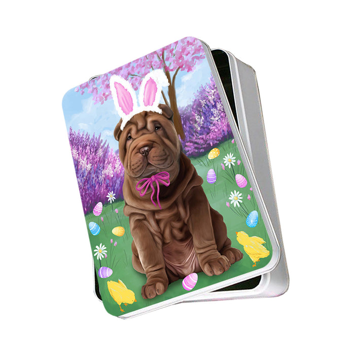 Shar Pei Dog Easter Holiday Photo Storage Tin PITN49255