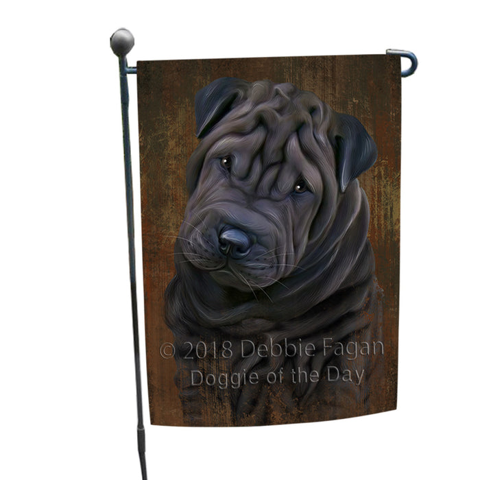 Rustic Shar Pei Dog Garden Flag GFLG50364