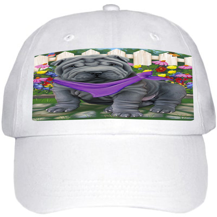 Spring Floral Shar Pei Dog Ball Hat Cap HAT59751
