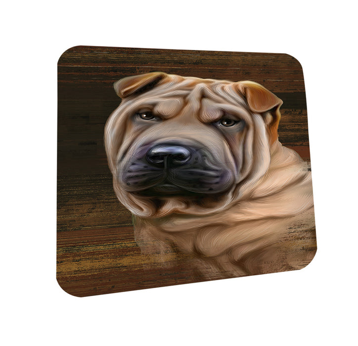 Rustic Shar Pei Dog Coasters Set of 4 CST50437