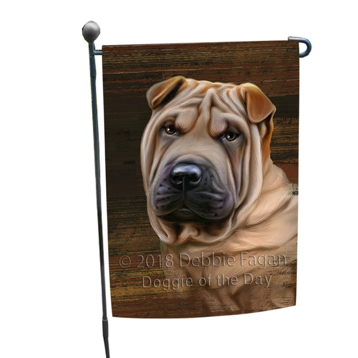 Rustic Shar Pei Dog Garden Flag GFLG50365
