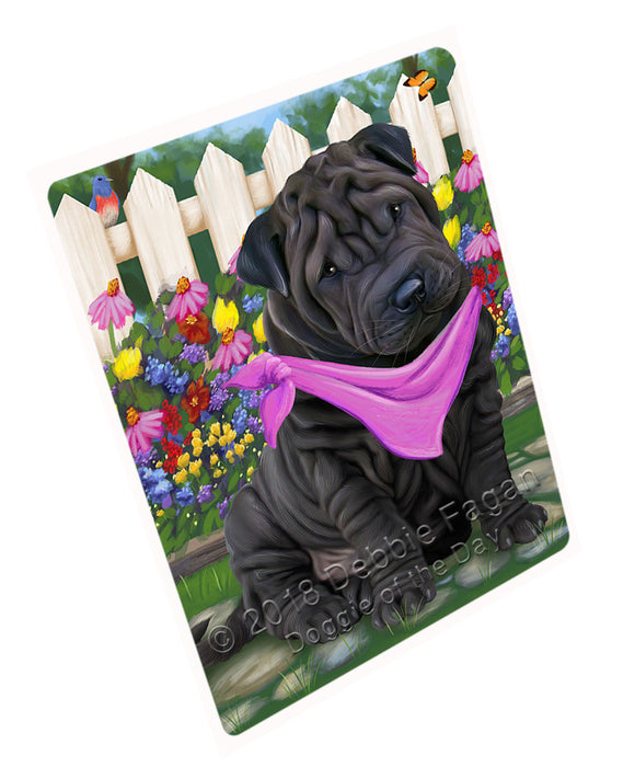 Spring Floral Shar Pei Dog Cutting Board C54336