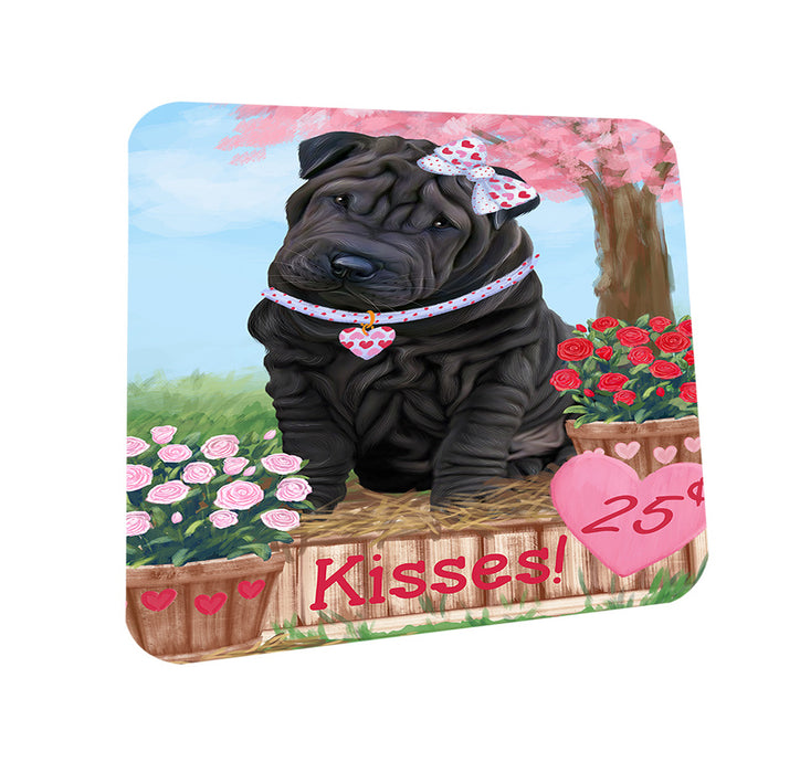 Rosie 25 Cent Kisses Shar Pei Dog Coasters Set of 4 CST55982