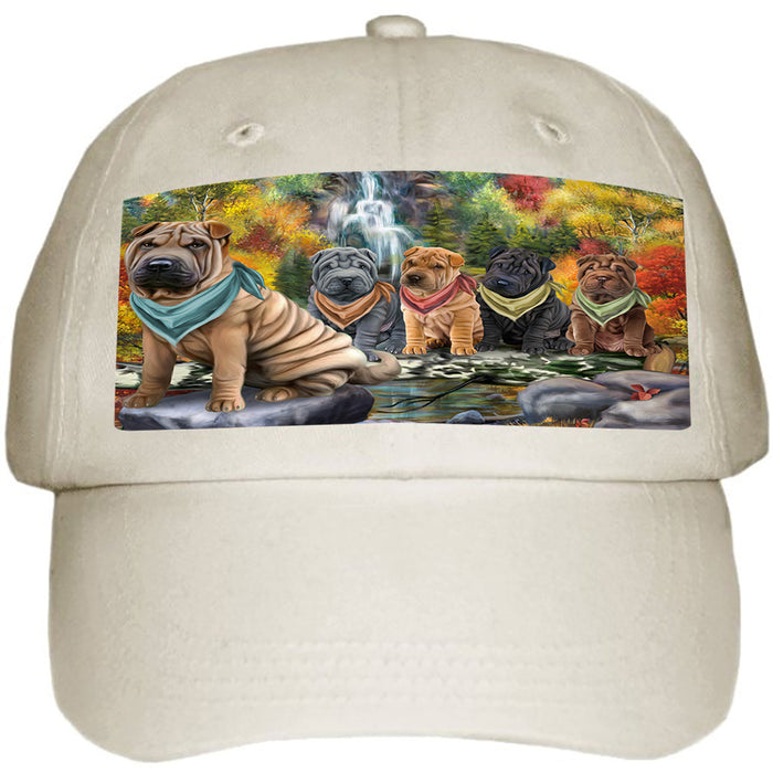 Scenic Waterfall Shar Peis Dog Ball Hat Cap HAT59583