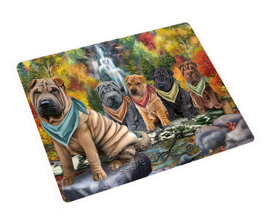 Scenic Waterfall Shar Peis Dog Magnet Mini (3.5" x 2") MAG60099