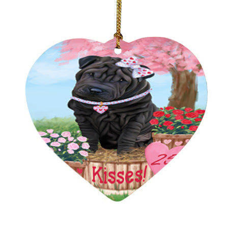 Rosie 25 Cent Kisses Shar Pei Dog Heart Christmas Ornament HPOR56380