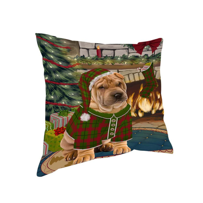 The Stocking was Hung Shar Pei Dog Pillow PIL71352