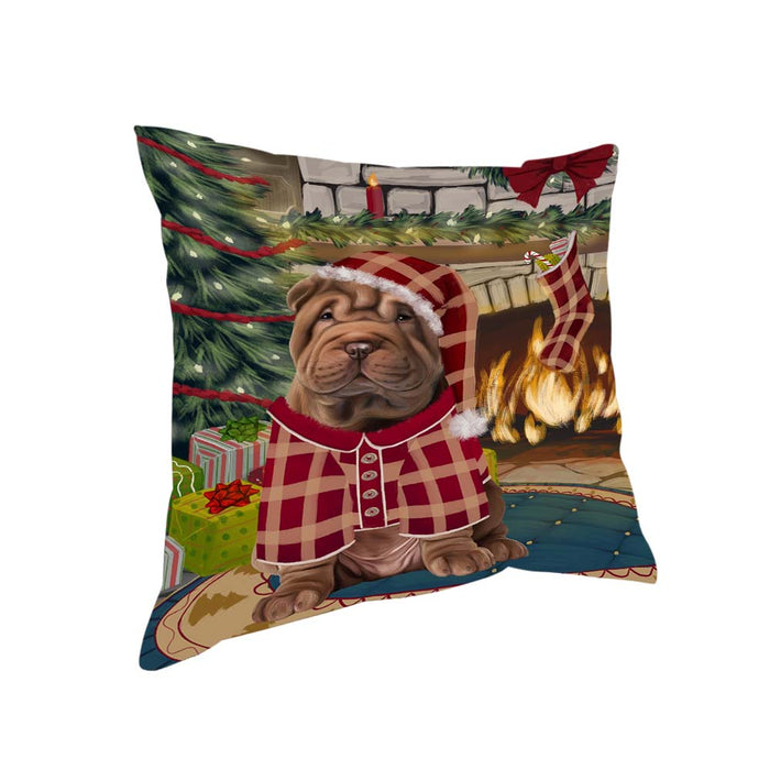 The Stocking was Hung Shar Pei Dog Pillow PIL71356