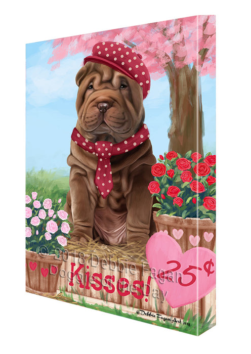 Rosie 25 Cent Kisses Shar Pei Dog Canvas Print Wall Art Décor CVS126449