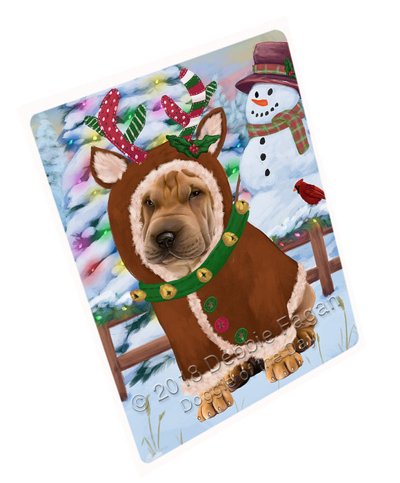 Christmas Gingerbread House Candyfest Shar Pei Dog Magnet MAG74760 (Small 5.5" x 4.25")