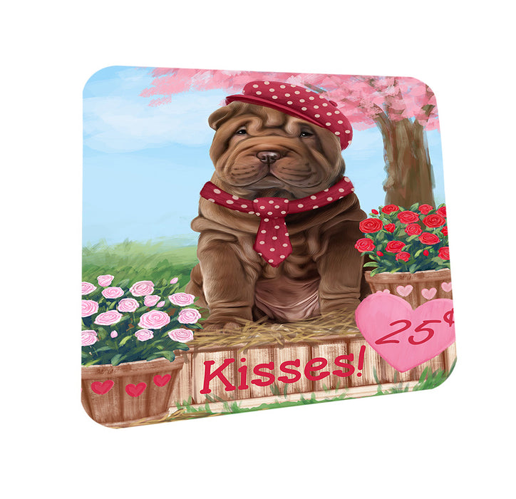 Rosie 25 Cent Kisses Shar Pei Dog Coasters Set of 4 CST55983