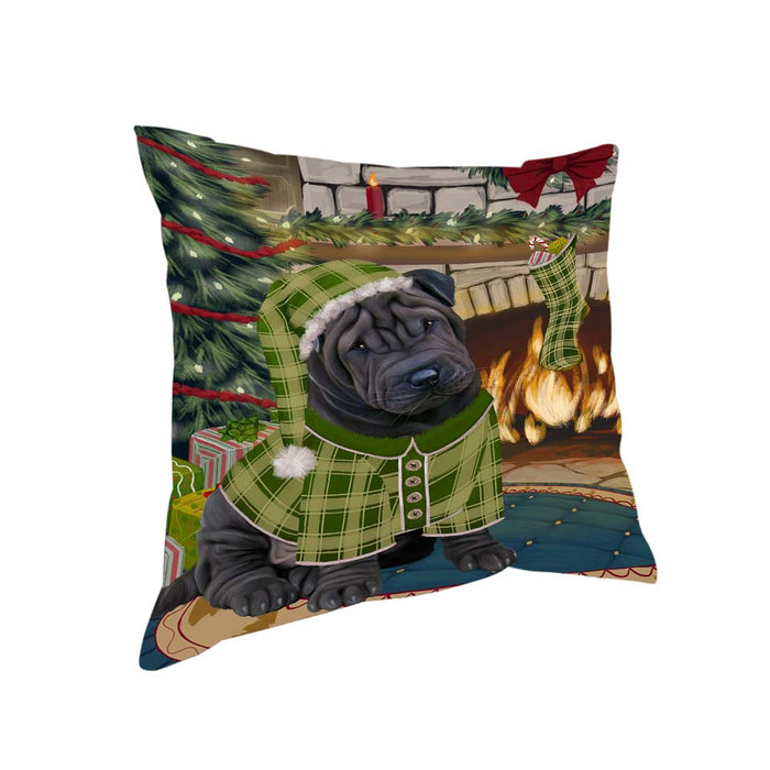 The Stocking was Hung Shar Pei Dog Pillow PIL71360