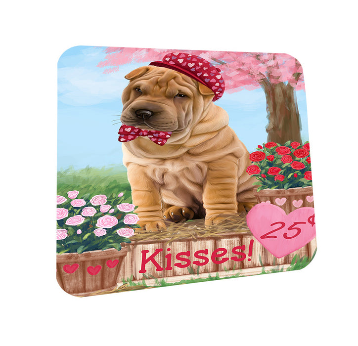 Rosie 25 Cent Kisses Shar Pei Dog Coasters Set of 4 CST55984