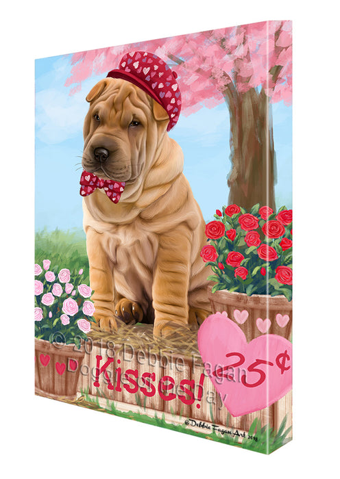 Rosie 25 Cent Kisses Shar Pei Dog Canvas Print Wall Art Décor CVS126458