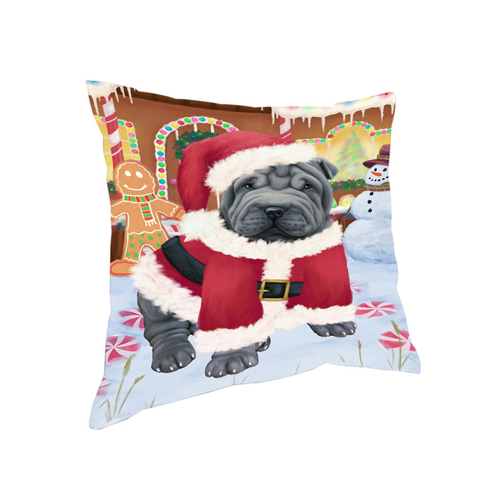 Christmas Gingerbread House Candyfest Shar Pei Dog Pillow PIL80460