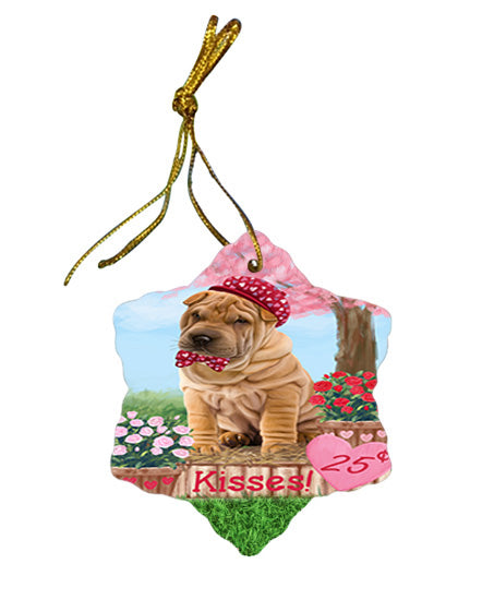 Rosie 25 Cent Kisses Shar Pei Dog Star Porcelain Ornament SPOR56382