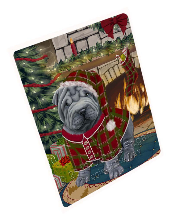 The Stocking was Hung Shar Pei Dog Magnet MAG71964 (Small 5.5" x 4.25")