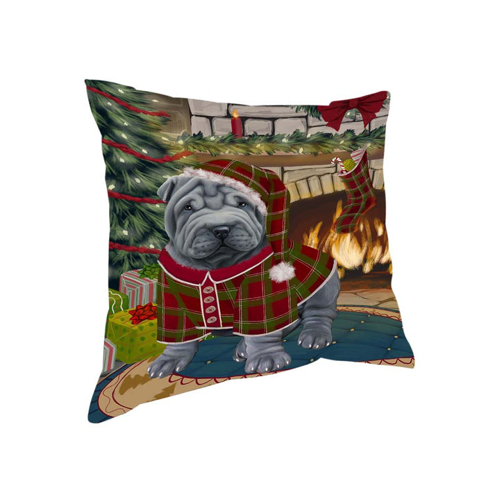 The Stocking was Hung Shar Pei Dog Pillow PIL71364