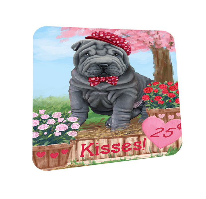 Rosie 25 Cent Kisses Shar Pei Dog Coasters Set of 4 CST55985