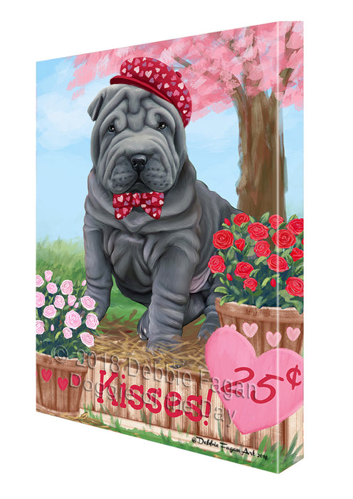 Rosie 25 Cent Kisses Shar Pei Dog Canvas Print Wall Art Décor CVS126467