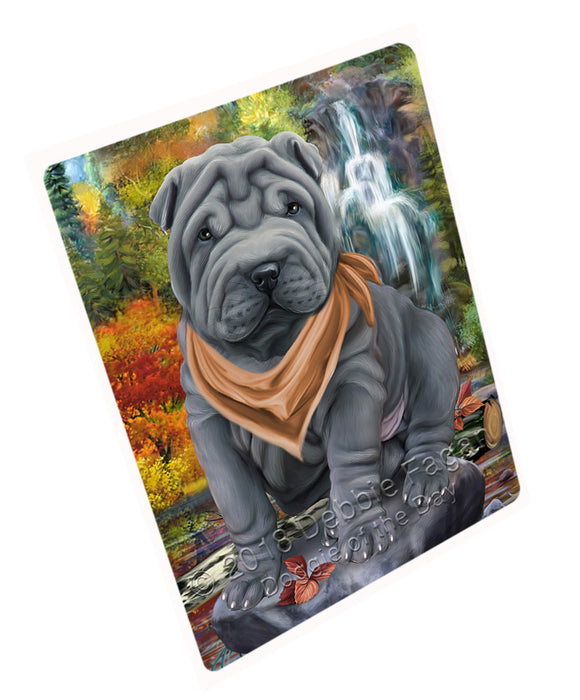 Scenic Waterfall Shar Pei Dog Magnet Mini (3.5" x 2") MAG60111