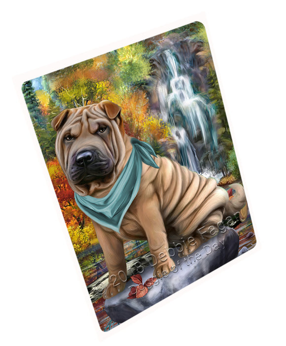 Scenic Waterfall Shar Pei Dog Cutting Board C60114