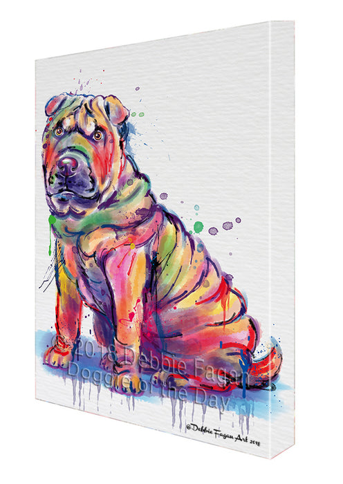 Watercolor Shar Pei Dog Canvas Print Wall Art Décor CVS136367