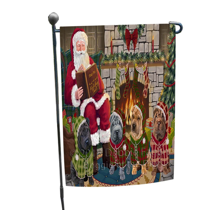 Christmas Cozy Holiday Tails Shar Peis Dog Garden Flag GFLG55680
