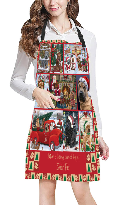 Love is Being Owned Christmas Shar Pei Dogs Apron