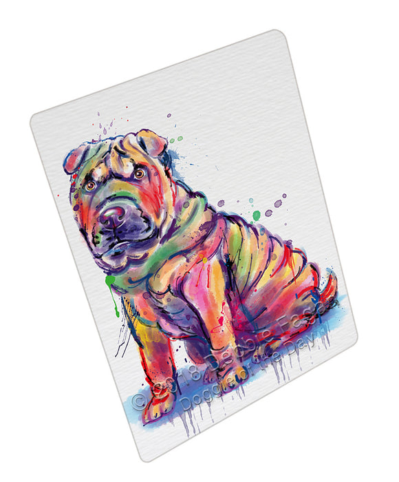 Watercolor Shar Pei Dog Blanket BLNKT133563
