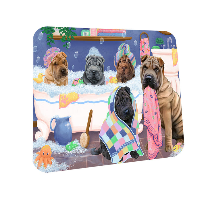 Rub A Dub Dogs In A Tub Shar Peis Dog Coasters Set of 4 CST56779