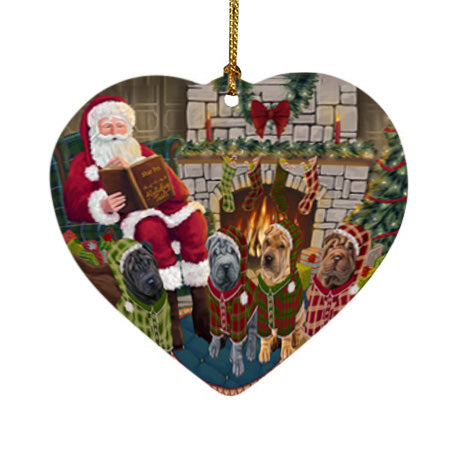 Christmas Cozy Holiday Tails Shar Peis Dog Heart Christmas Ornament HPOR55743
