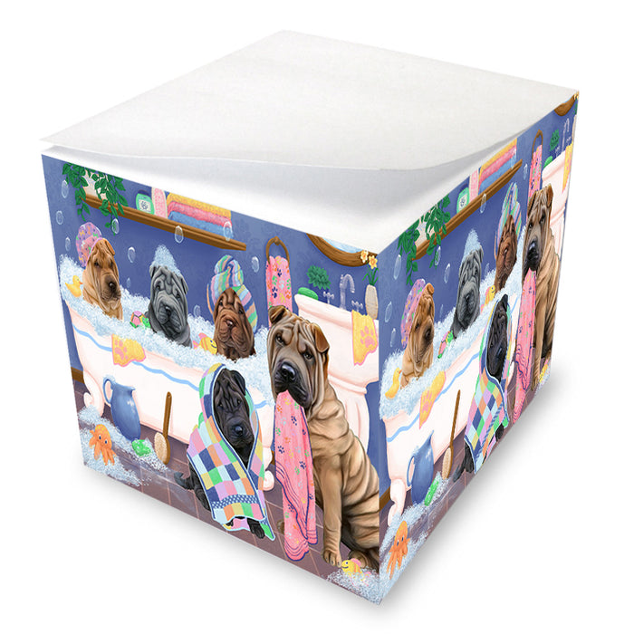 Rub A Dub Dogs In A Tub Shar Peis Dog Note Cube NOC54893